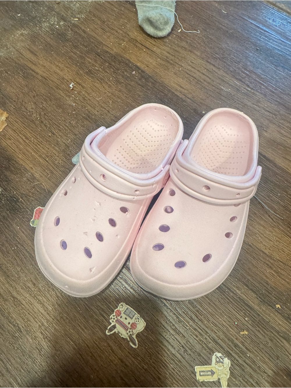 Kids Pink Slip-On Clog Shoes